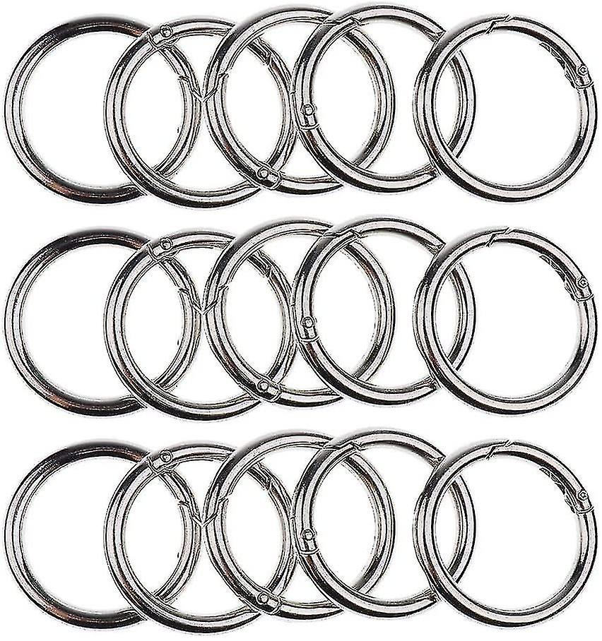 30 Pieces Round Carabiner Rings， Mini 20mm Round Carabiner Keychain Hook
