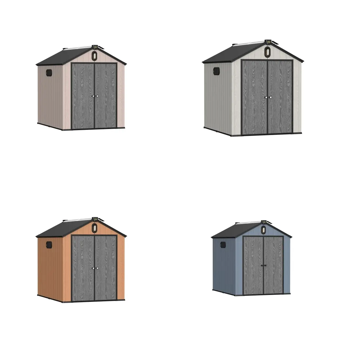 Factory Supply 6x8ft High Quality Garden Outdoor Storage Sheds Backyard Tool House Plastic Cabinet Rot Proof