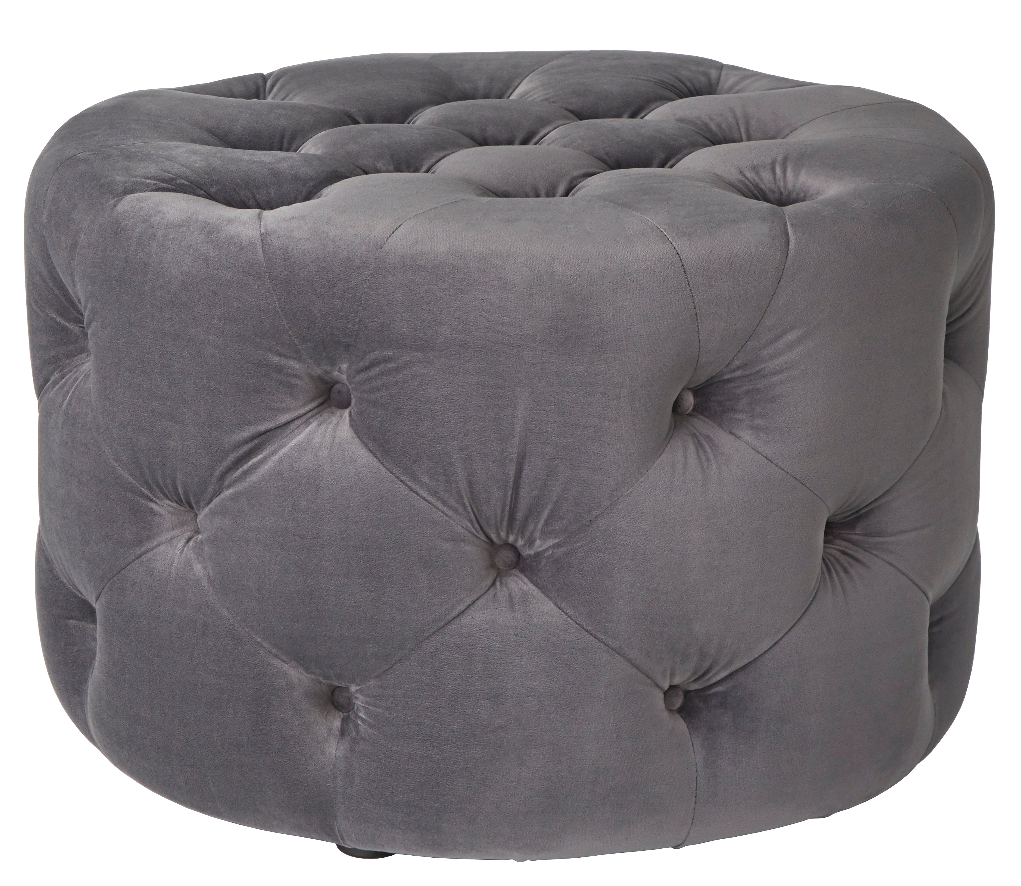 Ottoman - Scopi Round - in Grey