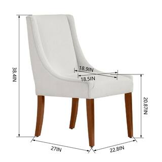 Home Decorators Collection Leaham Biscuit Beige Upholstered Dining Chairs with Walnut Accents (Set of 2) 57-1