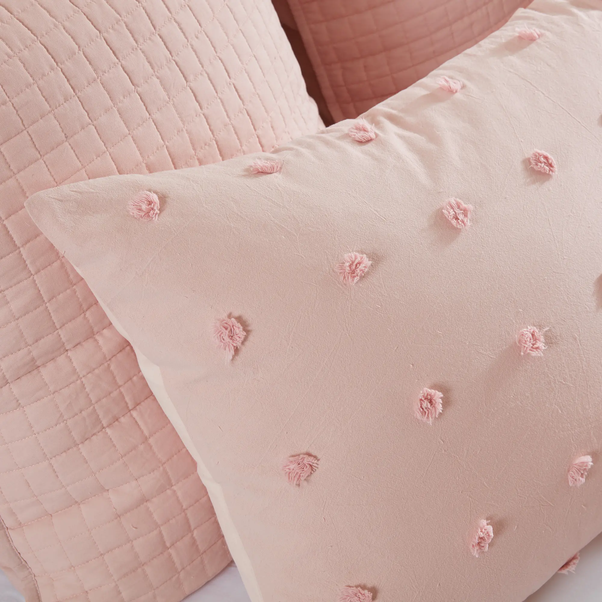 Pink Twin 5 Piece Brooklyn Cotton Jacquard Duvet Bedding Collection