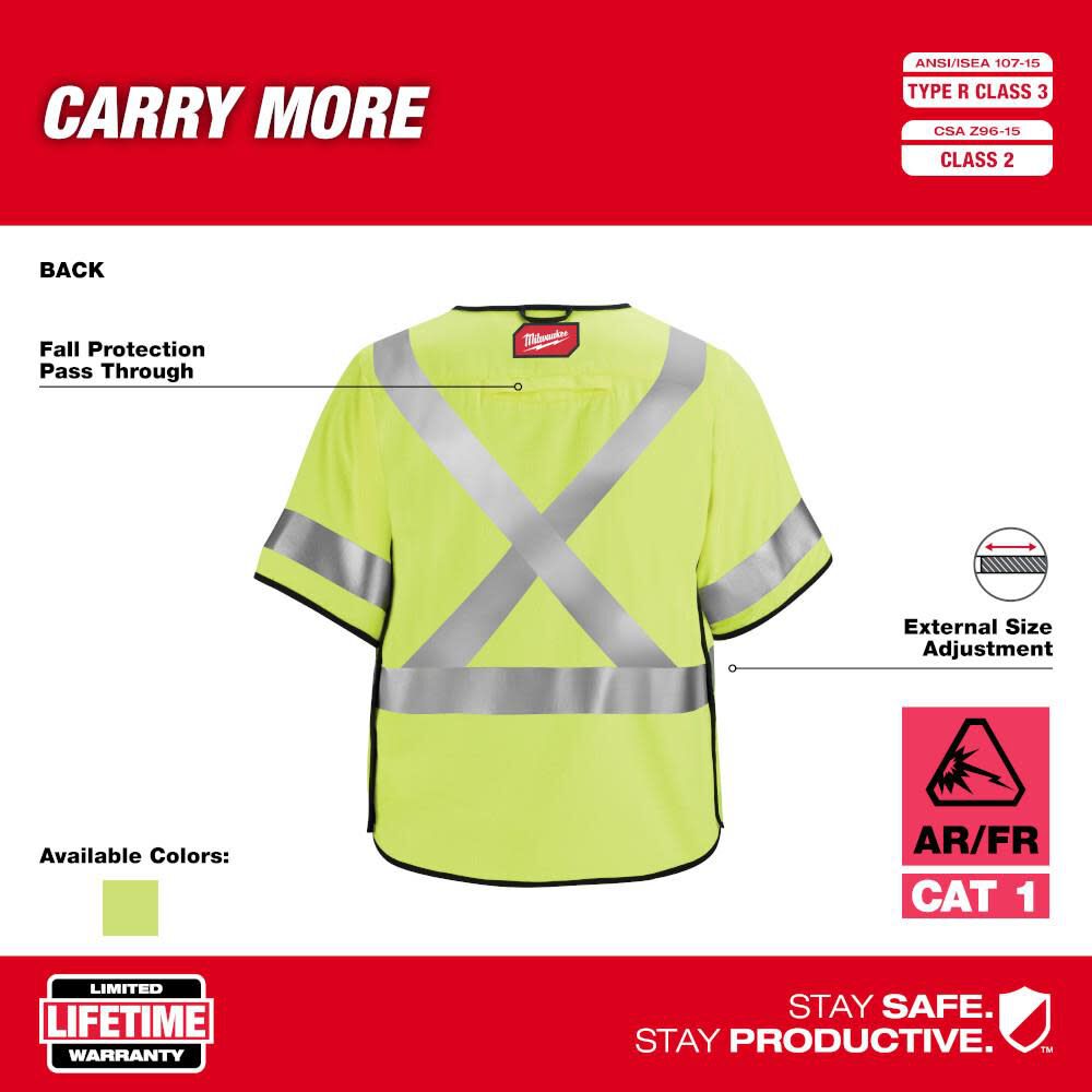 Milwaukee High Vis Safety Vest Class 3 Breakaway AR/FR Cat 2 48-73-5331M910 from Milwaukee