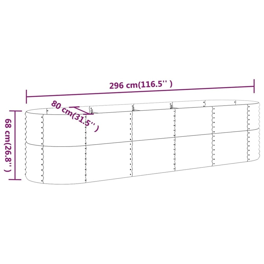 vidaXL Raised Garden Bed Raised Flower Bed Galvanized Steel Outdoor Planter