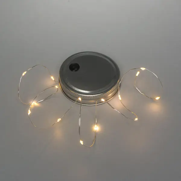 Gerson Mason Jar Lid With Light String