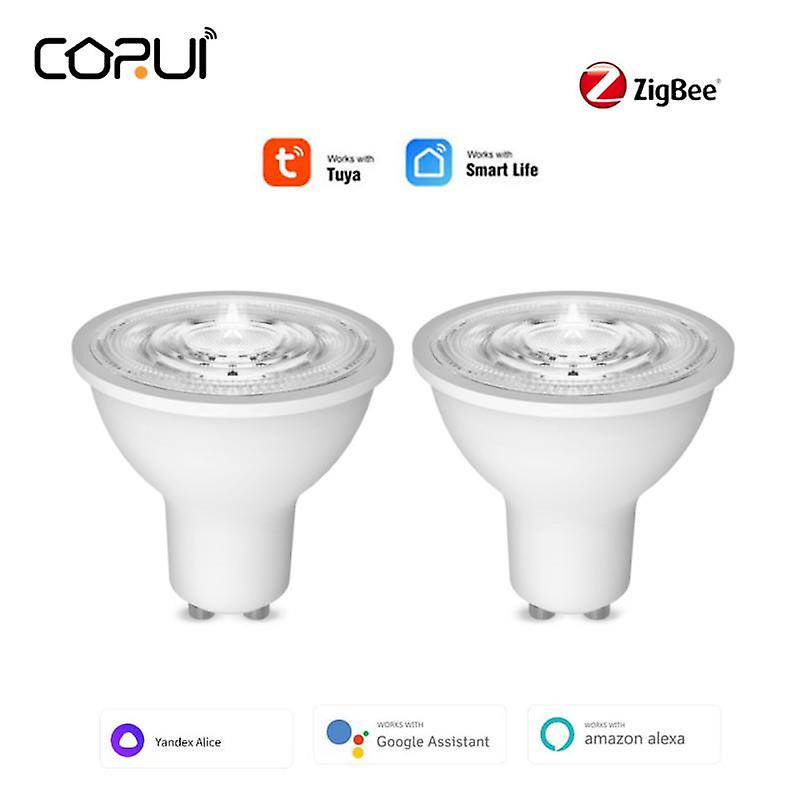 Corui Zigbee Tuya Smart Gu10 Light Bulb Smart Life Rgb+cct Dimmable 36 Beam Angle Led Light