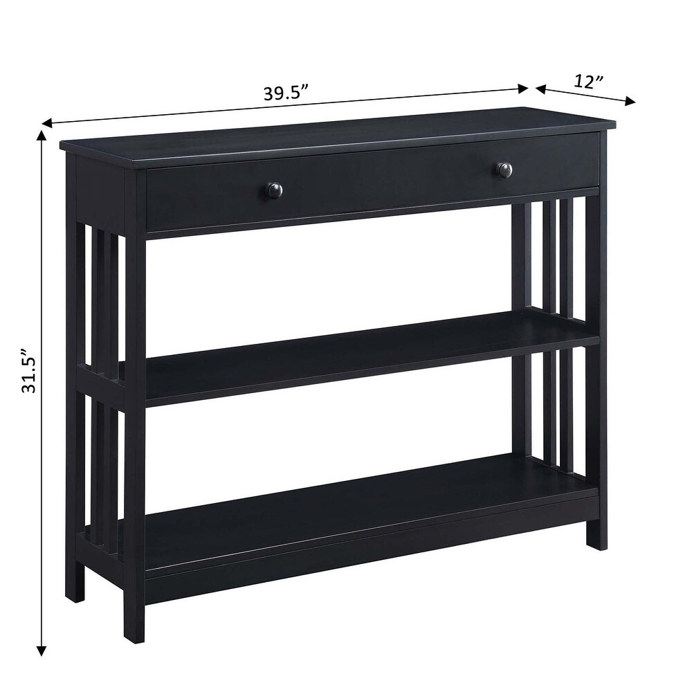 Convenience Concepts Mission 1 Drawer Console Table with Shelves