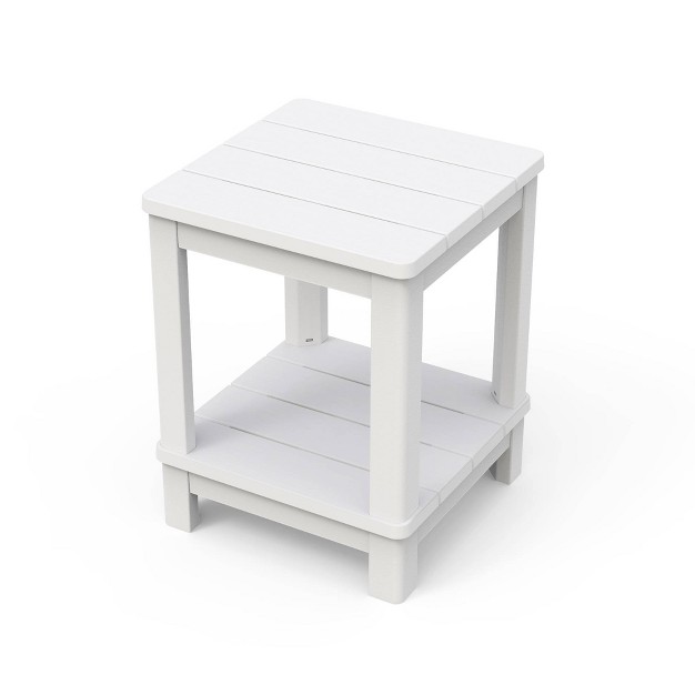 Outdoor Adirondack 2 Tier Side Table White Keter