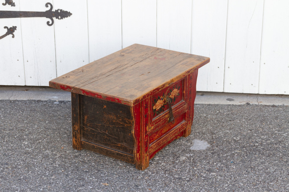 Antique Floral Kang Low Table   Asian   Side Tables And End Tables   by De cor  Houzz