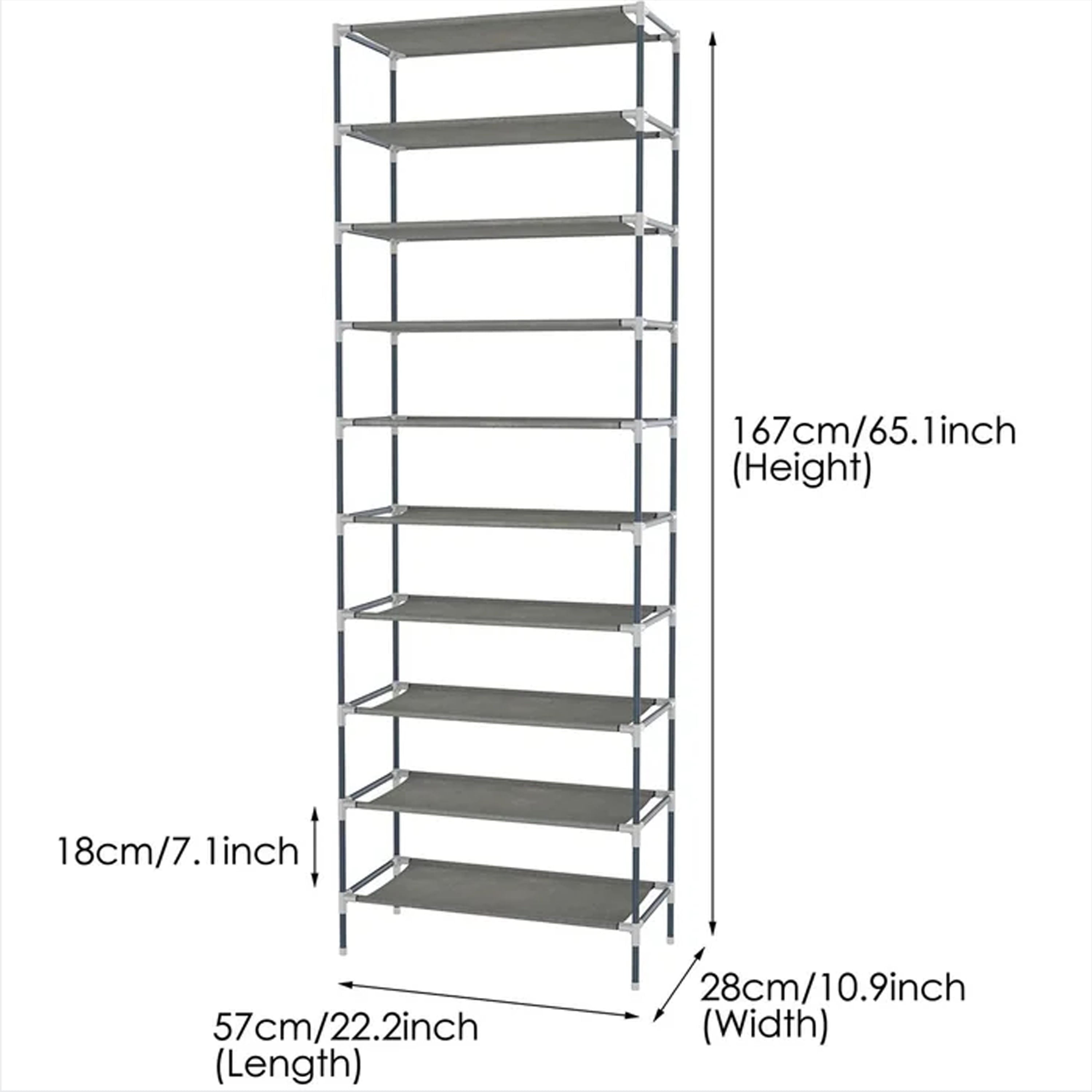 10-Tier Shoe Rack Shelf Closet Shoe Storage Racks Cabinet Organizer for Entryway Living Room Bedroom