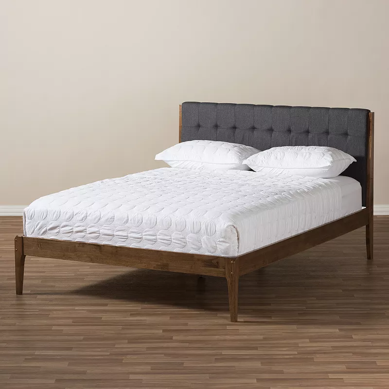 Baxton Studio Clifford Mid-Century Upholstered Bed