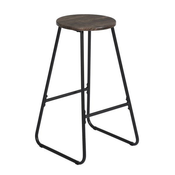 Armless Counter Stools MDF Seat with Metal Legs