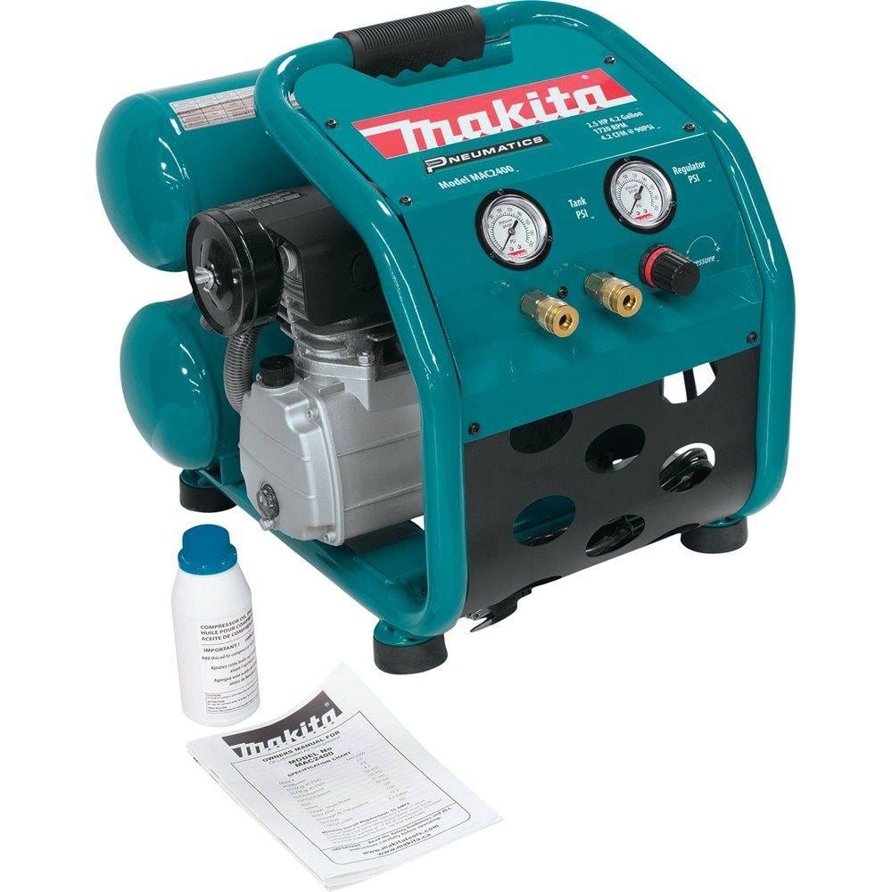 Makita 4.2 Gal. 2.5 HP Portable Electrical 2-Stack Air Compressor MAC2400