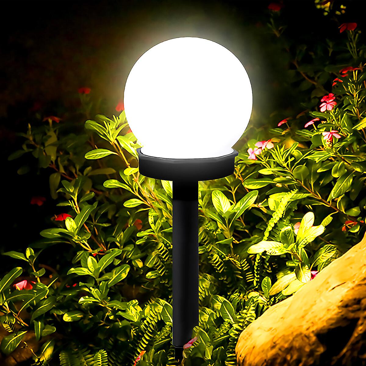 Osaladi 4 Pcs Solar Round Grass Light Outdoor Plug Light Waterproof Bulb Light Lawn Light