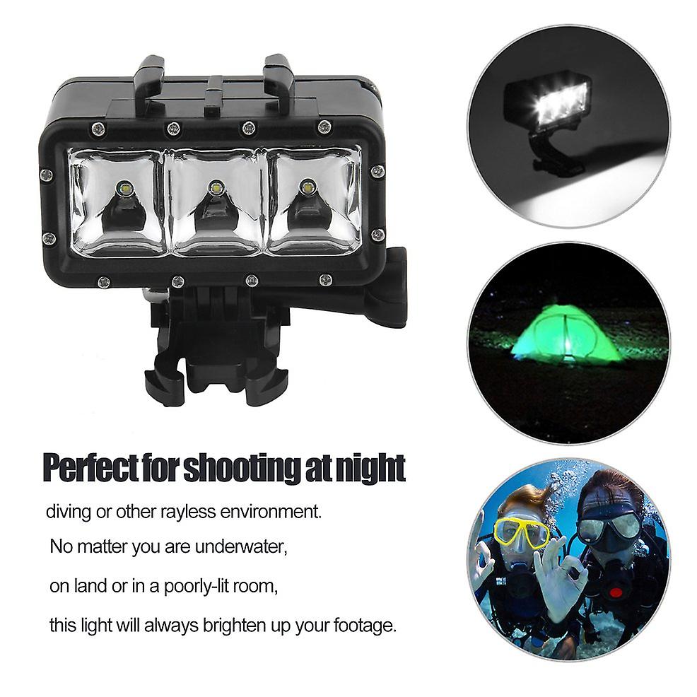 30m Underwater Led Waterproof Diving Spotlight Camera Night Shooting Lamp