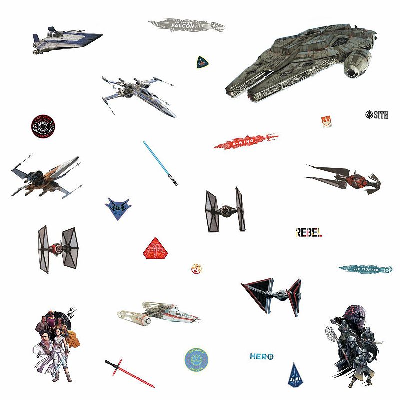 Star Wars Episode IX Galactic Ships Peel and Stick Wall Decal Set by RoomMates