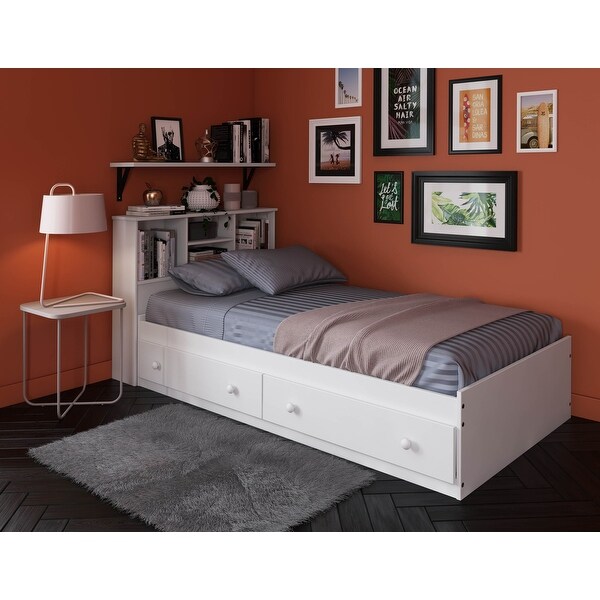 Palace Imports 100% Solid Wood Kansas Twin Size Bookcase Headboard - - 9506695