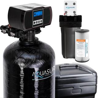 AQUASURE Harmony 64000 Grain Fine Mesh Water Softener with Pleated Sediment Pre-Filter AS-HS64FMP