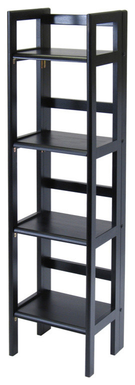 Terry Folding Bookcase Black   Transitional   Bookcases   by Homesquare  Houzz