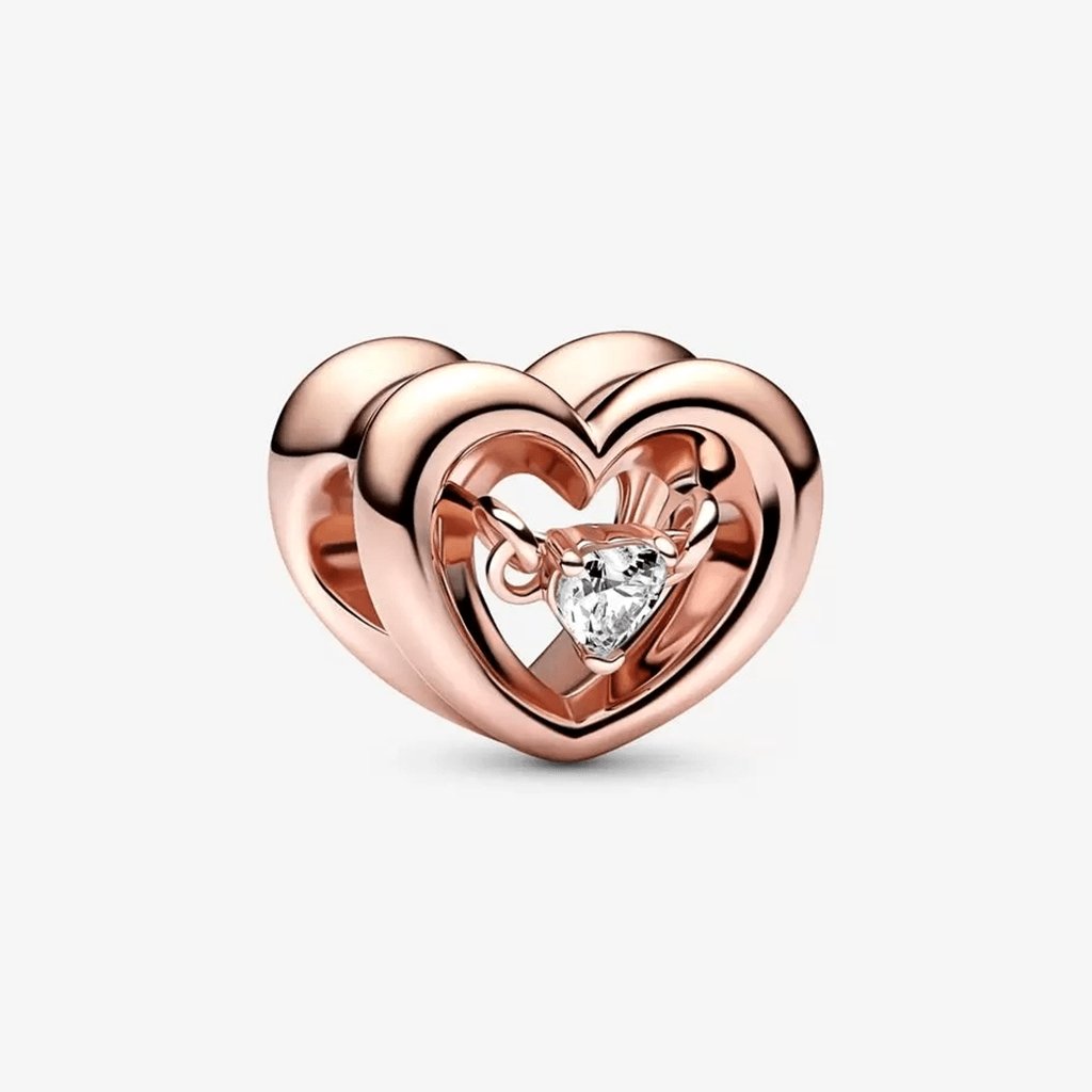 PANDORA  Radiant Heart & Floating Stone Charm