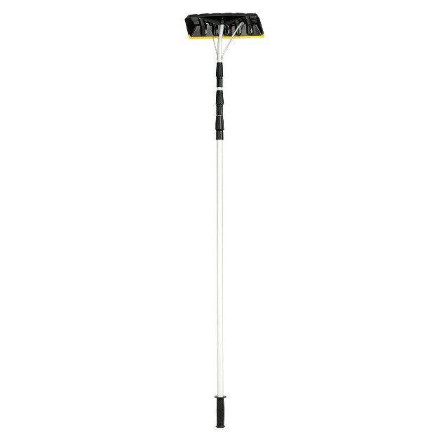 Costway 21ft Telescoping Snow Roof Rake Large Poly Blade Aluminum Tube Non slip Handle