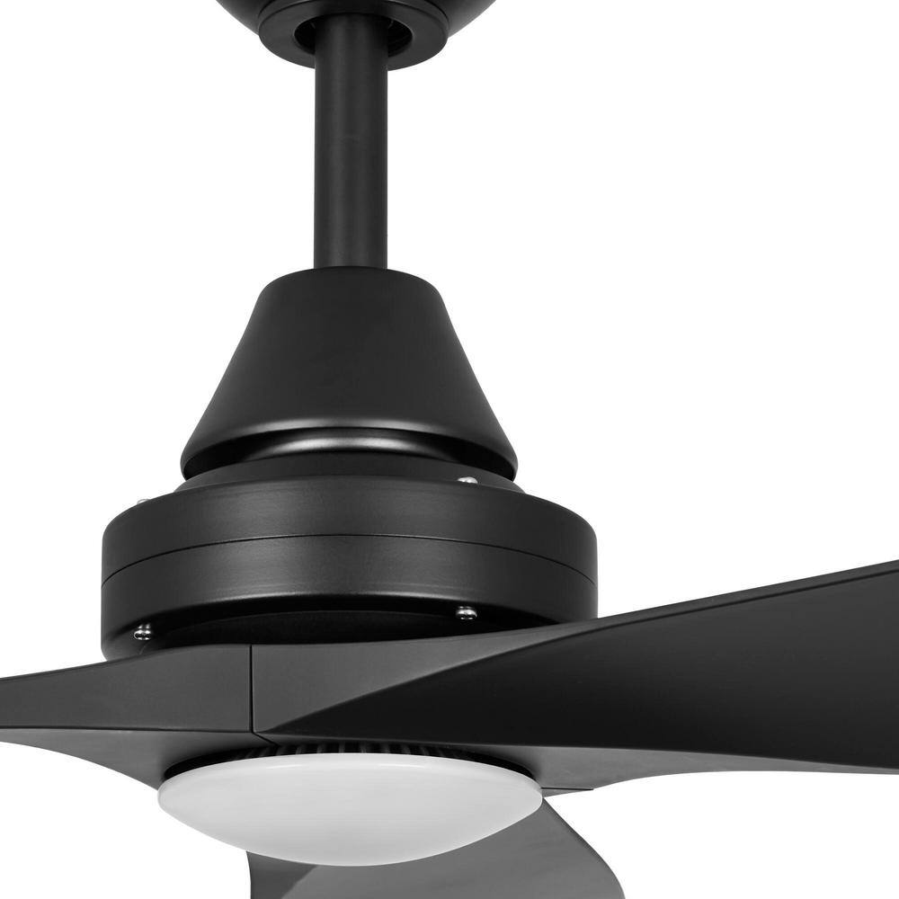 Home Decorators Collection Levanto 52 in. LED IndoorOutdoor Matte Black Ceiling Fan with Light 34603