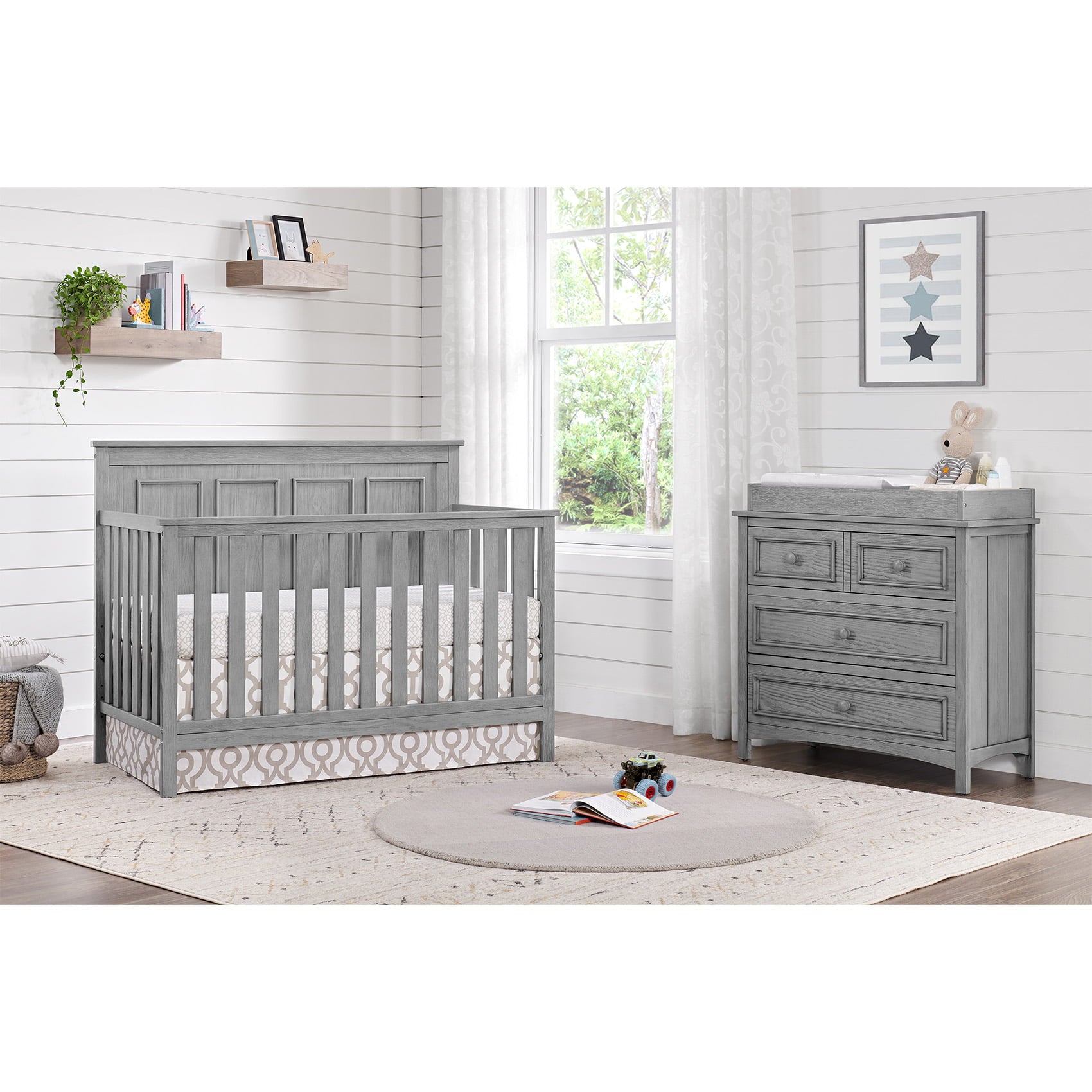 Oxford Baby Farmington 3-Drawer Dresser, Rustic Gray