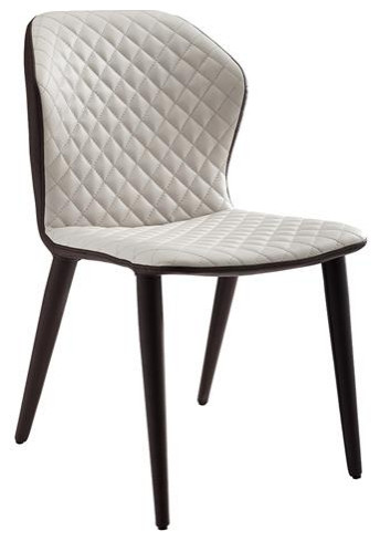 Casabianca Furniture Modern Olivia Faux Leather Dining Chair in Beige   Midcentury   Dining Chairs   by Homesquare  Houzz