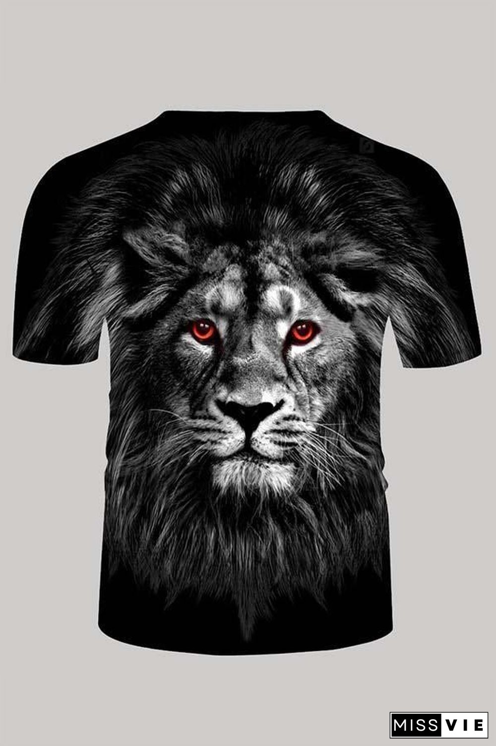 The 3D lion print Short Sleeve T-shirt