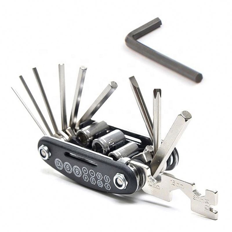 Bike Accessories 16 in 1 Multi Function Bicycle fold Tool Set Cycling bike Tools   Maintenance Mechanic Bike Repair Tools Kit