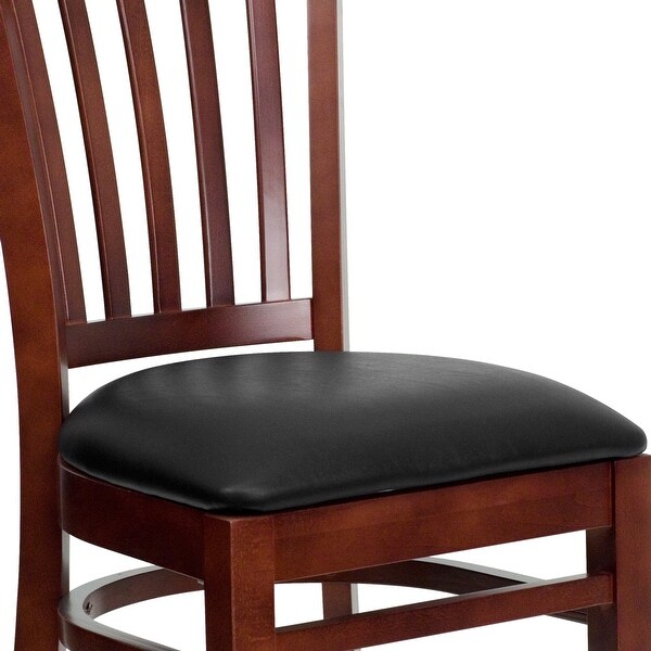 Mahogany Hardwood Slat Back Restaurant Chair - 17.5