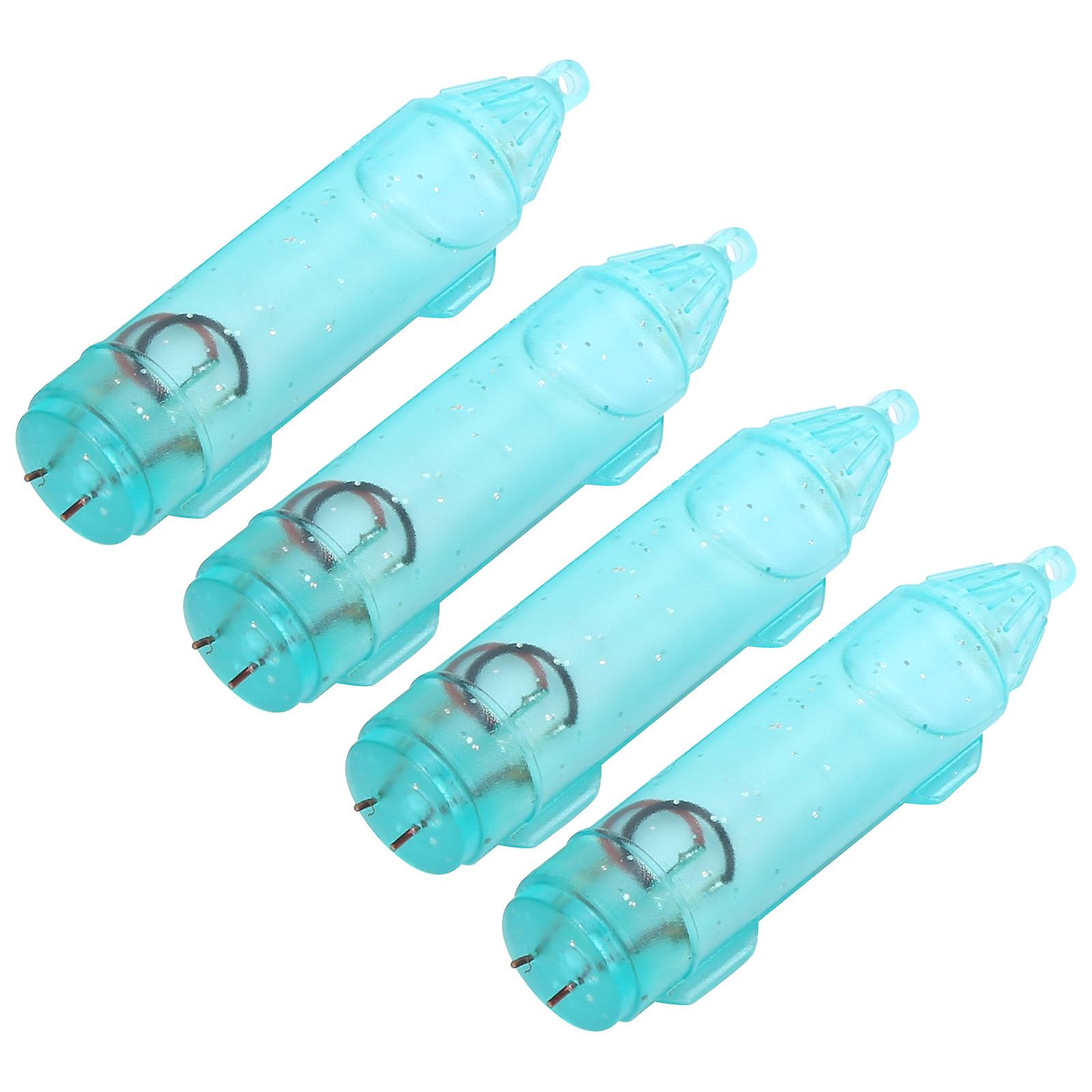 4pcs Fishing Led Lure Light Underwater Lure Lamp Waterproof Bait Light Blue With Box