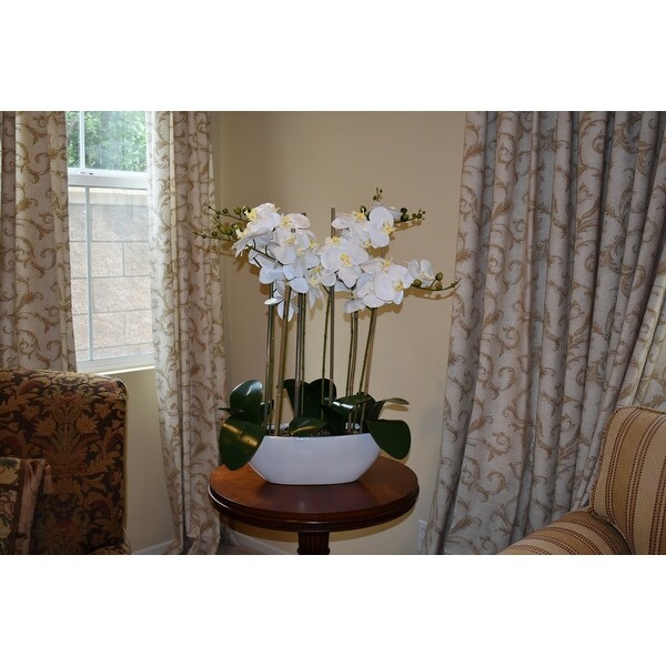 32 Real Touch Phalaenopsis Orchid with White Oval Container