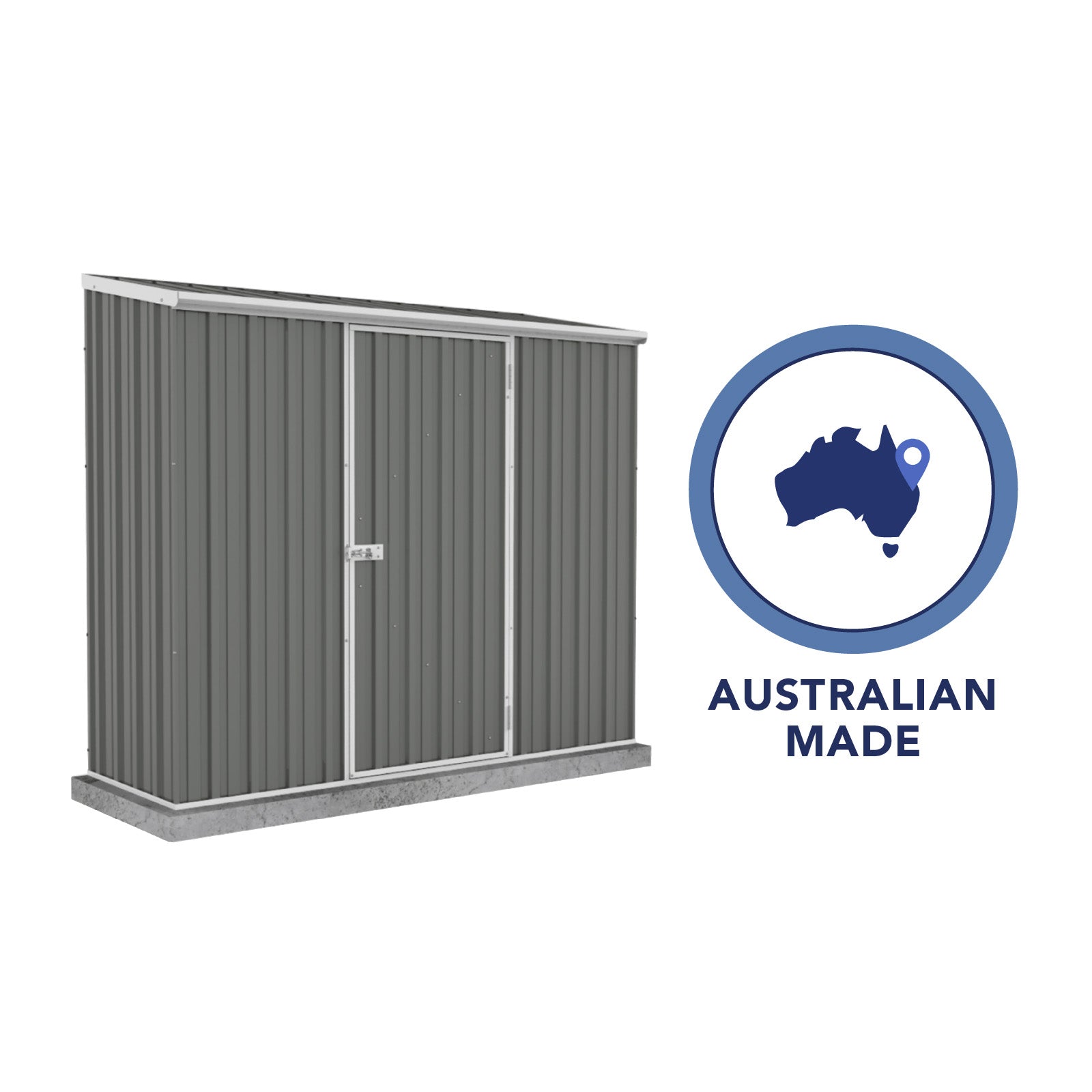 Absco Sheds 7 x 3 ft. Space Saver Metal Storage Shed, Gray