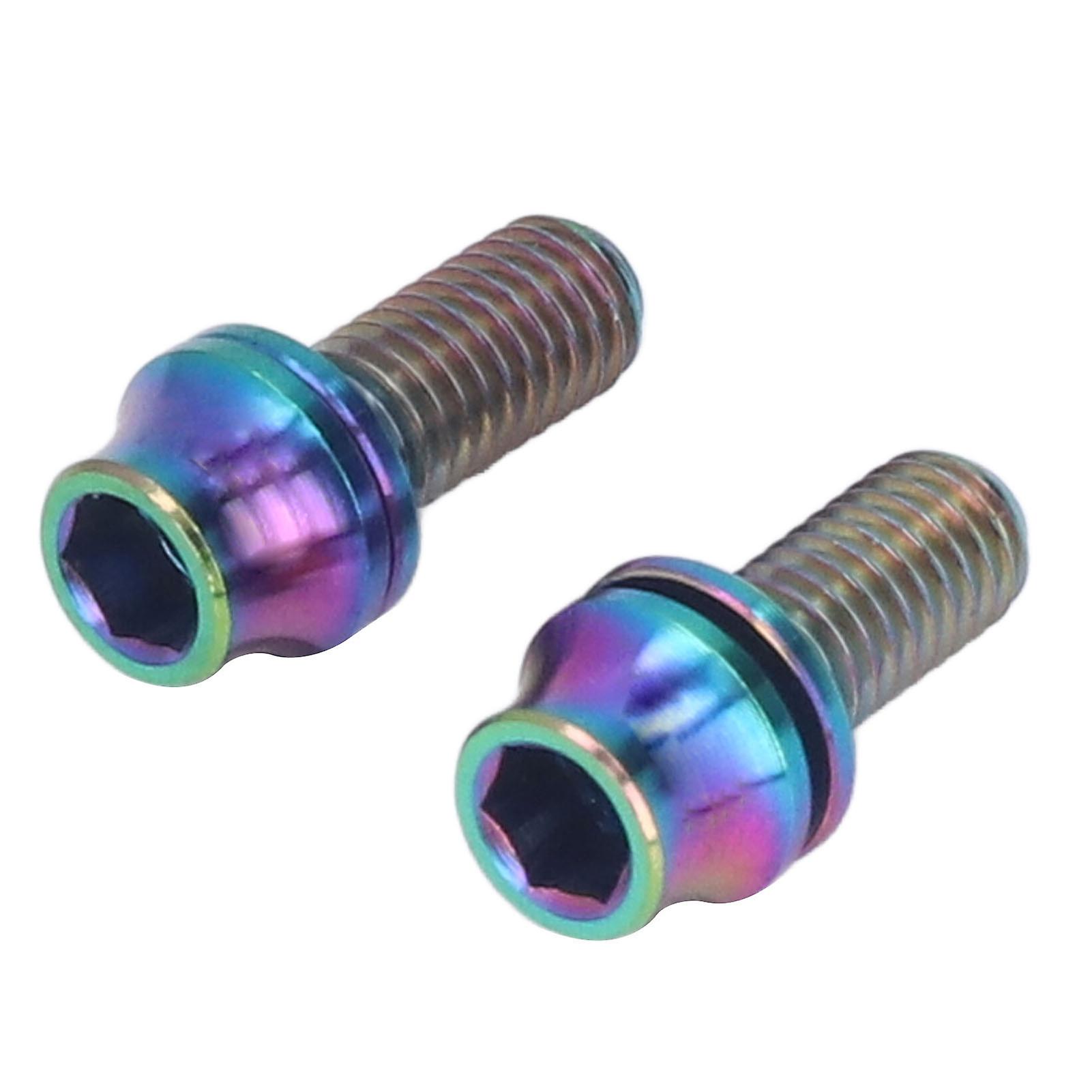 Risk 2pcs Titanium Alloy Bike Water Bottle Cage Bolts M5x12mm Bicycle Water Bottle Cage Screws With Gasket For Mountain Road Bike