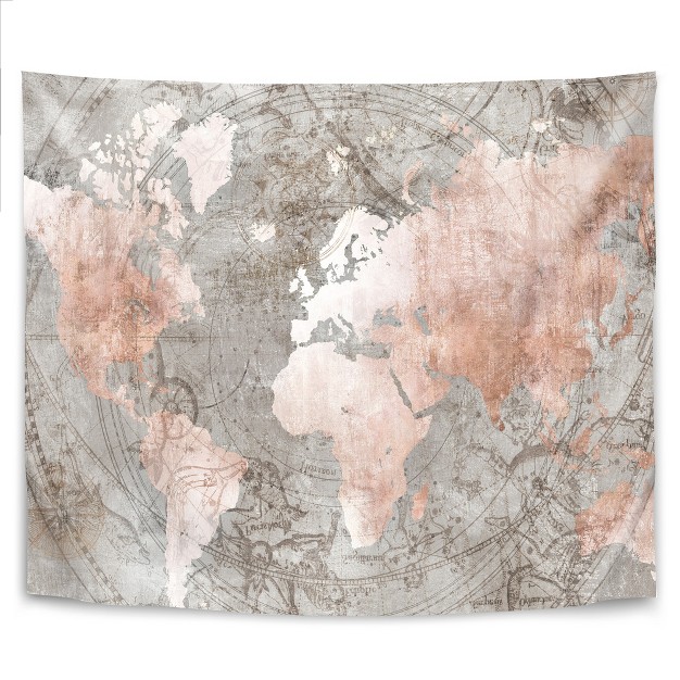 Americanflat Vintage Celestial World Map By Pi Creative Art Wall Tapestry