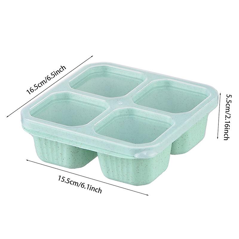 4Pcs Snack Containers Reusable 4 Compartments Bento Snack Box Meal Prep Lunch Containers for School Work Travel