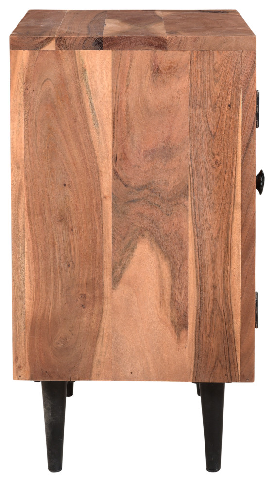 Stafford Live Edge Accent Cabinet  Light Walnut   Midcentury   Accent Chests And Cabinets   by Taran Design  Houzz