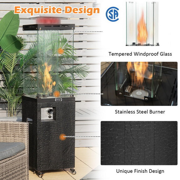 Costway 18350276 41 000 BTU Propane Patio Heater w...