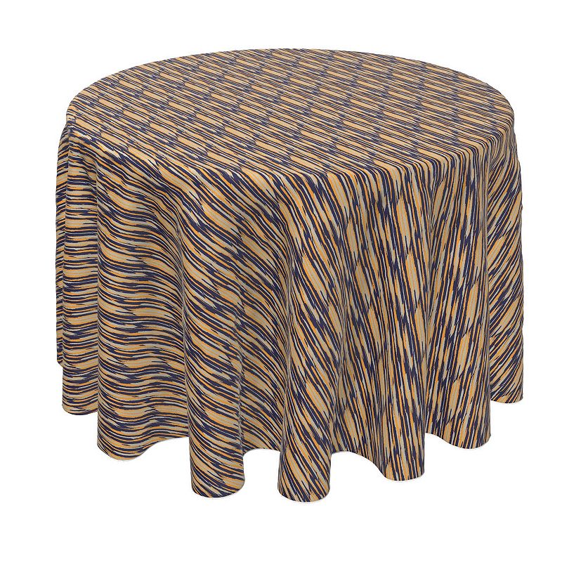 Round Tablecloth， 100% Polyester， 90 Round， Orange Brush Stroke