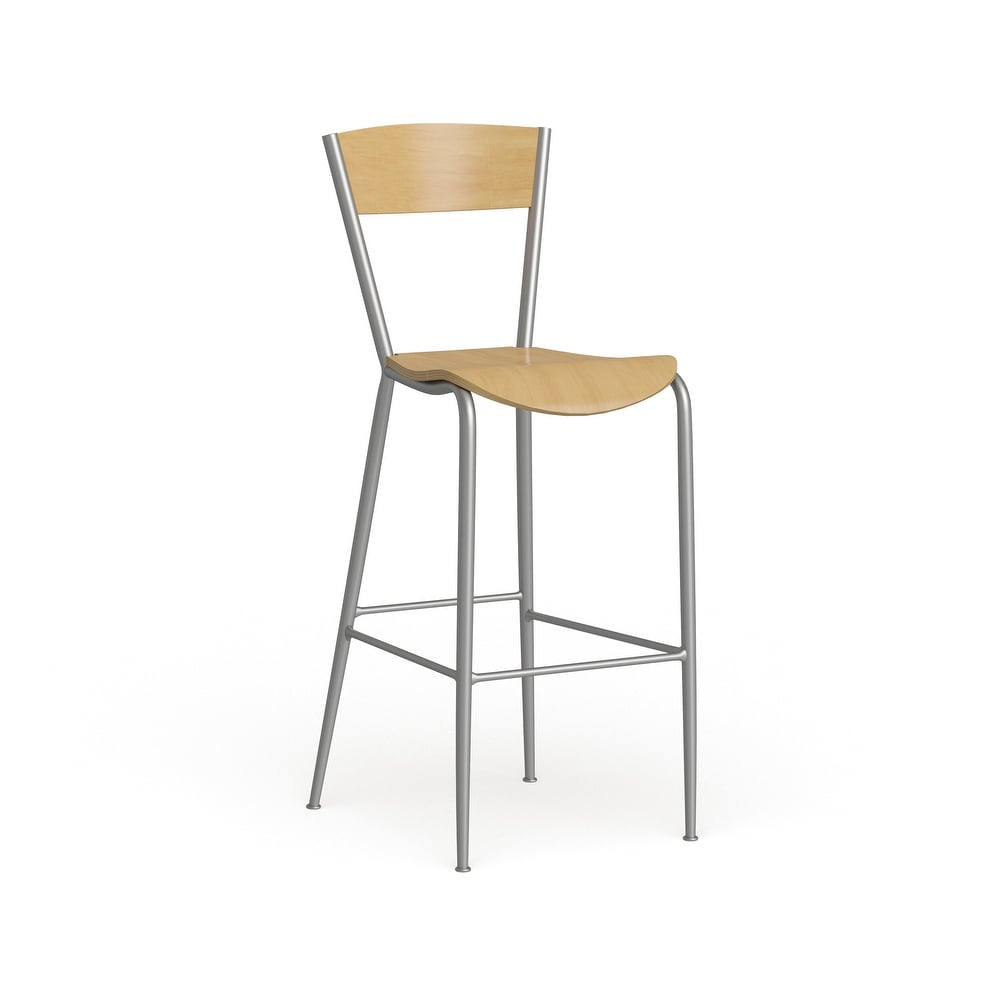 Metal Restaurant Barstool   Wood Back   Seat   16.5\