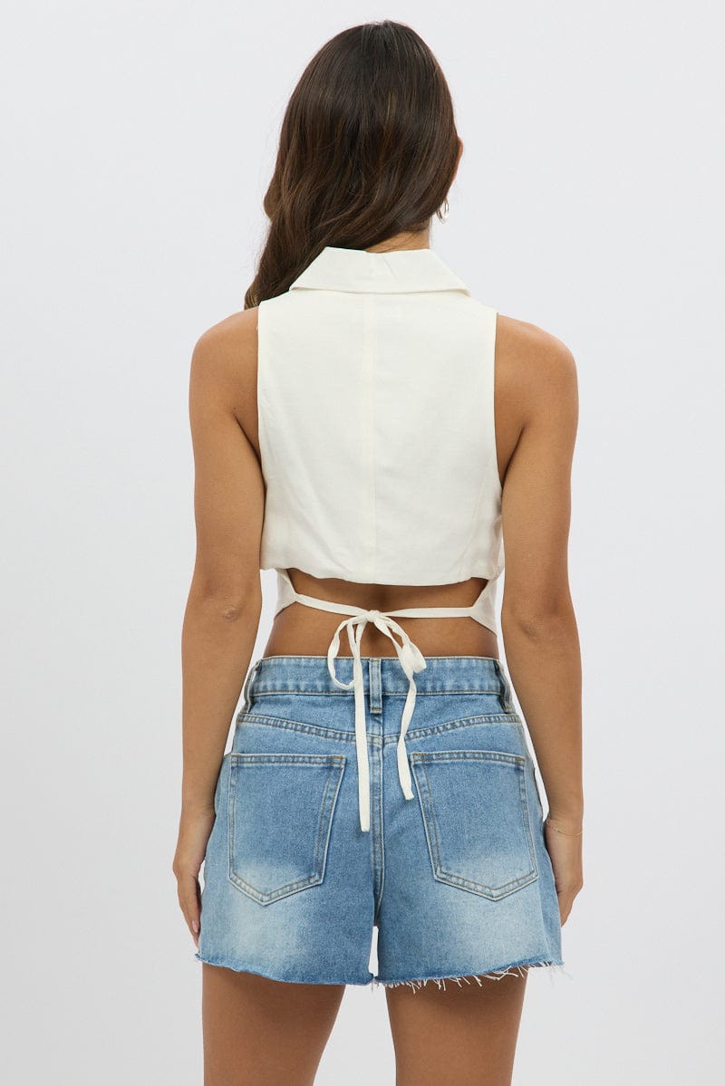 White Vest Tie Back