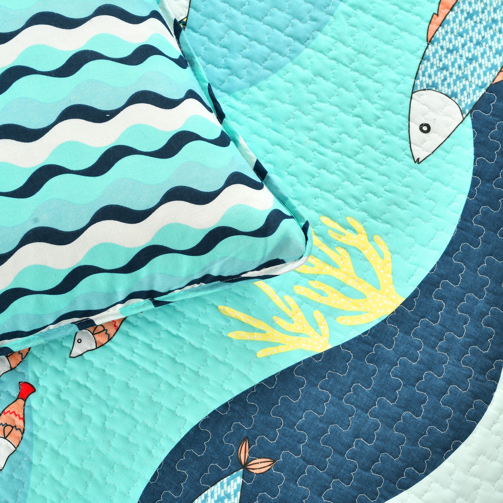 Sea Life 3 Piece Quilt Set Full/Queen Size