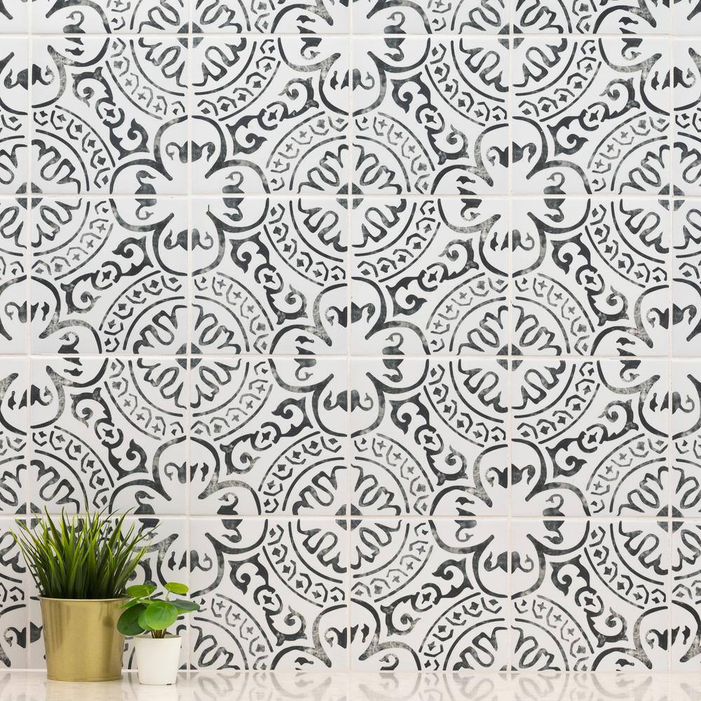 MSI Encaustic Baroque Stamp 8 in. x 8 in. Matte Porcelain Patterned Look Floor and Wall Tile (5.16 sq. ft.Case) NBARSTA8X8