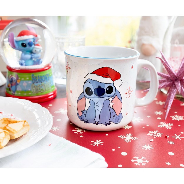 Silver Buffalo Disney Lilo amp Stitch Santa Hat Ceramic Camper Mug Holds 20 Ounces