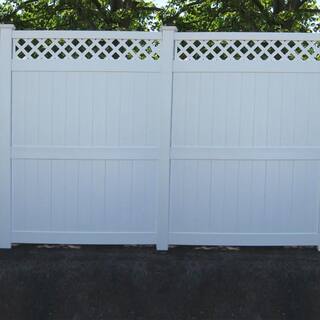 Weatherables 5 in. x 5 in. x 11.6 ft. White Vinyl Fence End Post LWPT-END-5X140