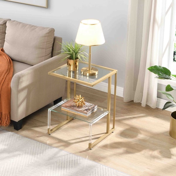 2-Tier Acrylic Glass End Table