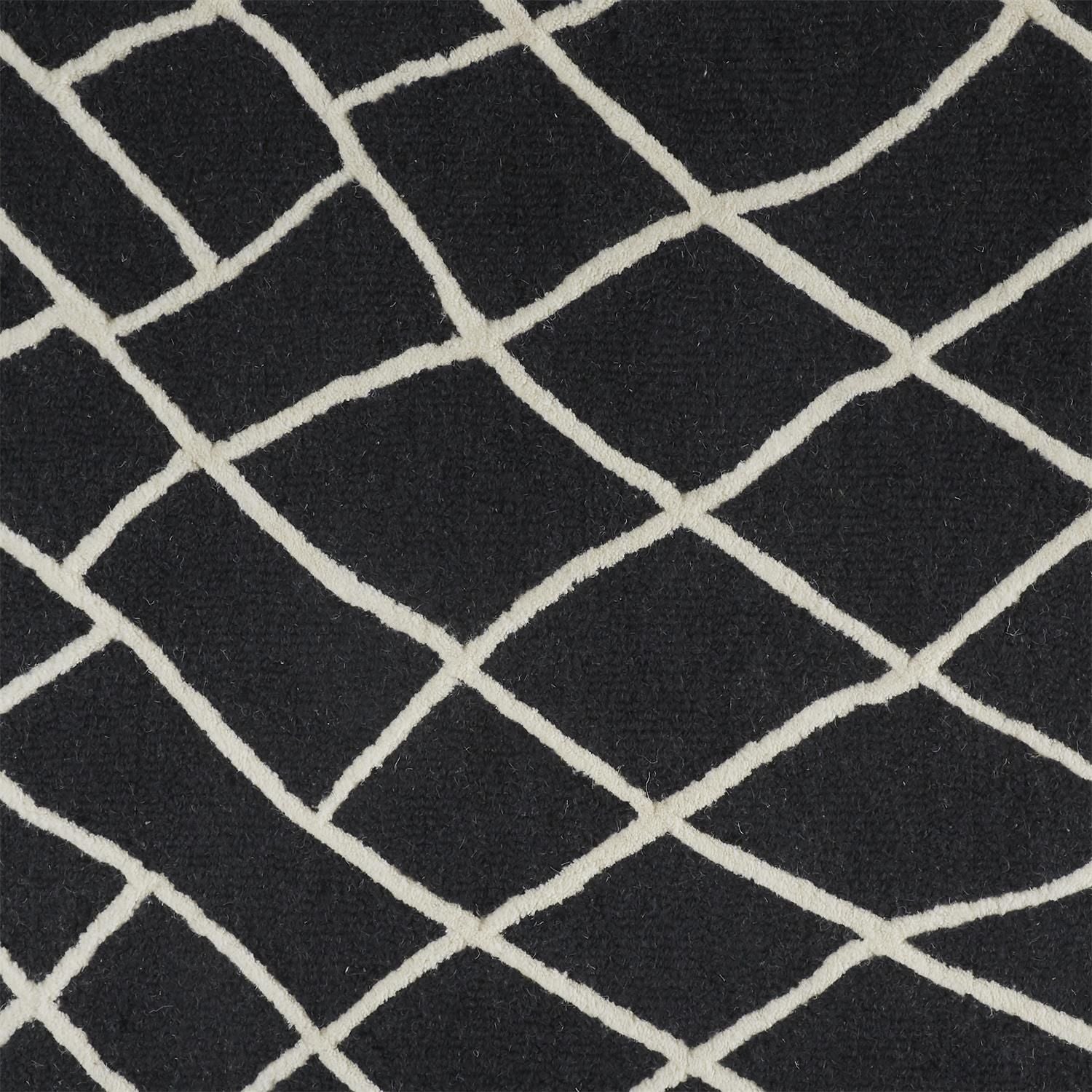 Cavan Hand Tufted Black and Ivory Rug by BD Fine