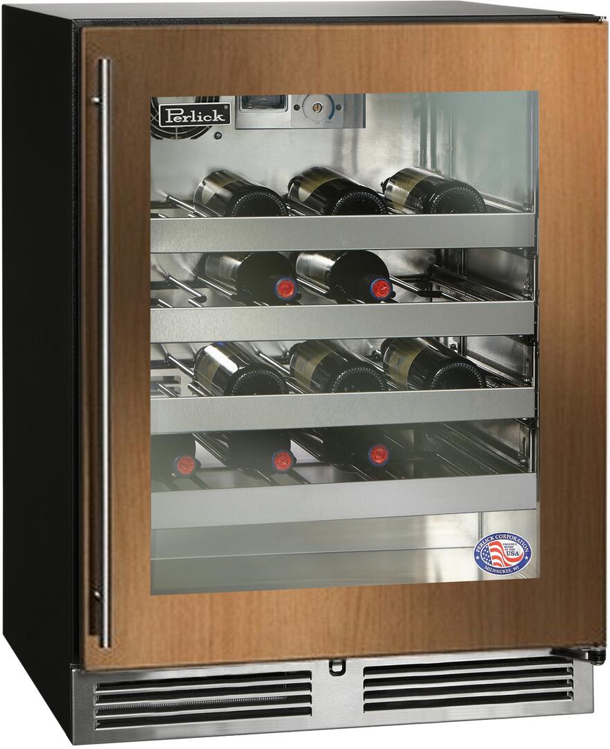 Perlick 48 Inch ADA Compliant Series Panel Ready Wine Cooler Pair with HA24WB44L Left Hinge Glass Door Wine Cooler and HA24WB44R Right Hinge Solid Glass Wine Cooler