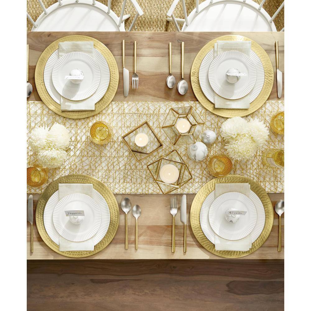 Godinger 16-Piece Seasonal Gold Porcelain Dinnerware Set (Service for 4) 82866