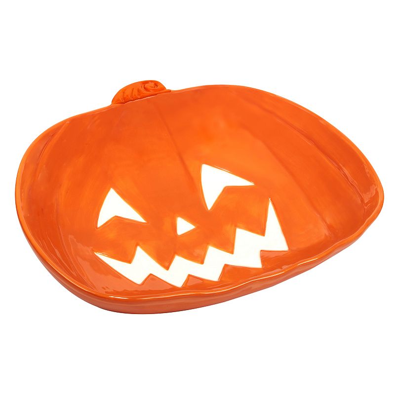 Certified International Scaredy Cat Pumpkin 3D Serving Bowl